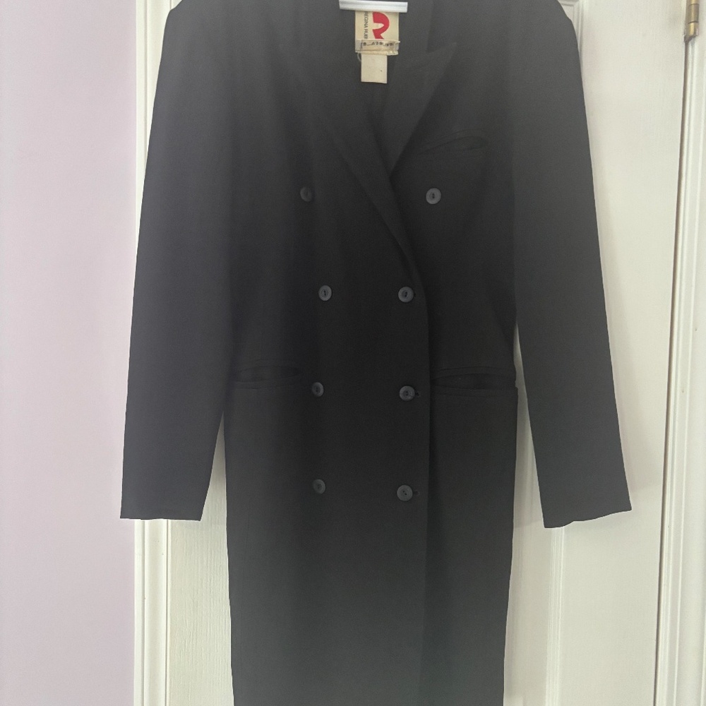 Regina Rubens from Henri Bendel Vintage 90s Black Wool Crepe Suit